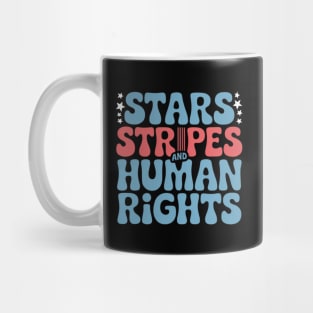 Stars Stripes and Human Rights Retro Mug